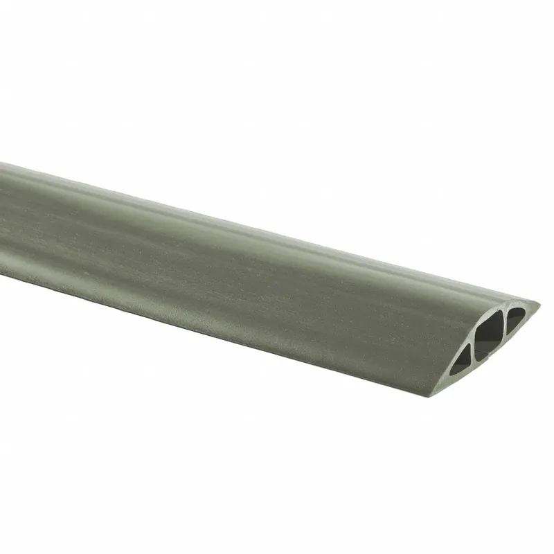 Hubbell Wiring Device-Kellems FT3GY5 Cable Protector, 1 Channel, 5 ft Lg x 3 in W x 3/4 in H, PVC, Gray, 1/2 in Max Cable Dia