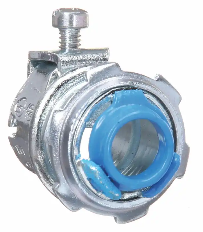 Thomas & Betts 3110-TB Straight Connector Saddle-Style, 3/8 in Trade Size, 1/2 in MNPT, Steel Insulated, for AC/MC/Flexible Conduit, UL Listed