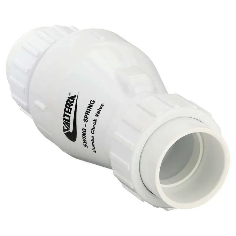 Valterra 200-U20 Check Valve, Swing, Inline Valve Body, 2 in Pipe Size, True Union Socket, PVC, Female, PVC