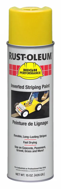 Rust-Oleum 2348838V Inverted Striping Paint, Inverted Paint Dispensing, Yellow, 18 fl oz