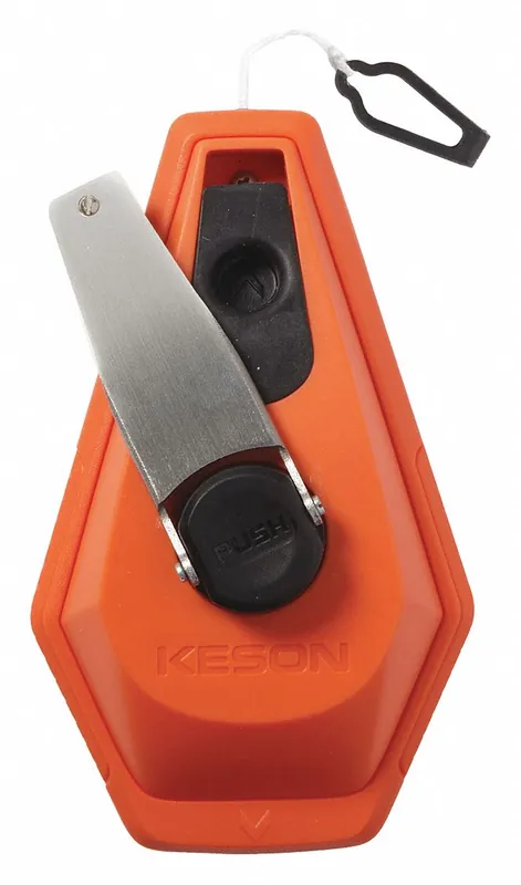 Keson K3X Chalk Line Reel, 3 1, 100 ft Line Lg, Orange, 3 oz Fill Wt, Big-Mouth Turn and Lift Door