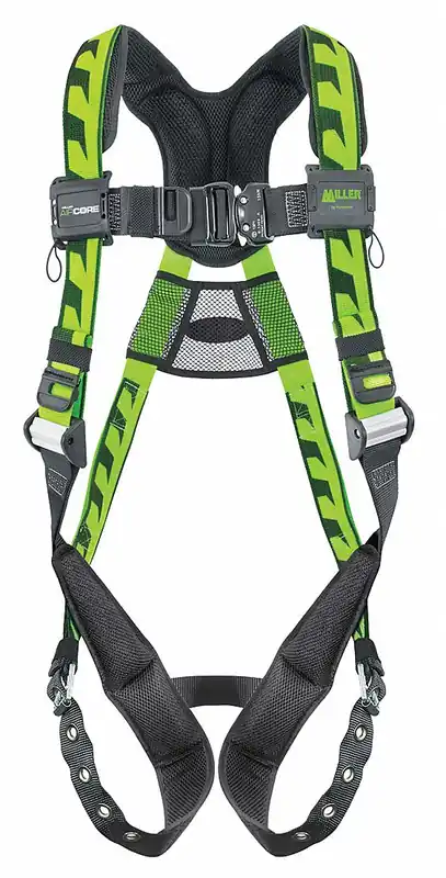 Miller by PIP ACA-TB/UGN Full Body Harness, Vest Harness, Quick-Connect / Tongue, Cam, L/XL, Padded, Aluminum