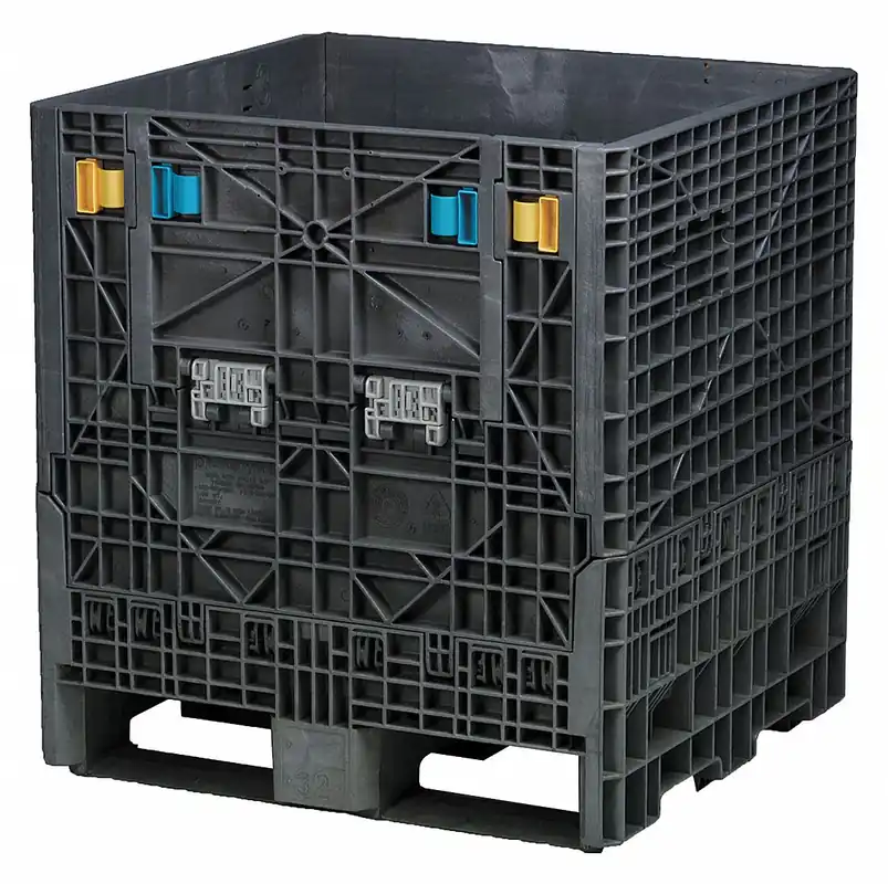 Buckhorn BN3230342010000 Collapsible Bulk Container, 12.9 cu ft, 32 in x 30 in x 34 in, Lid Not Included, Black