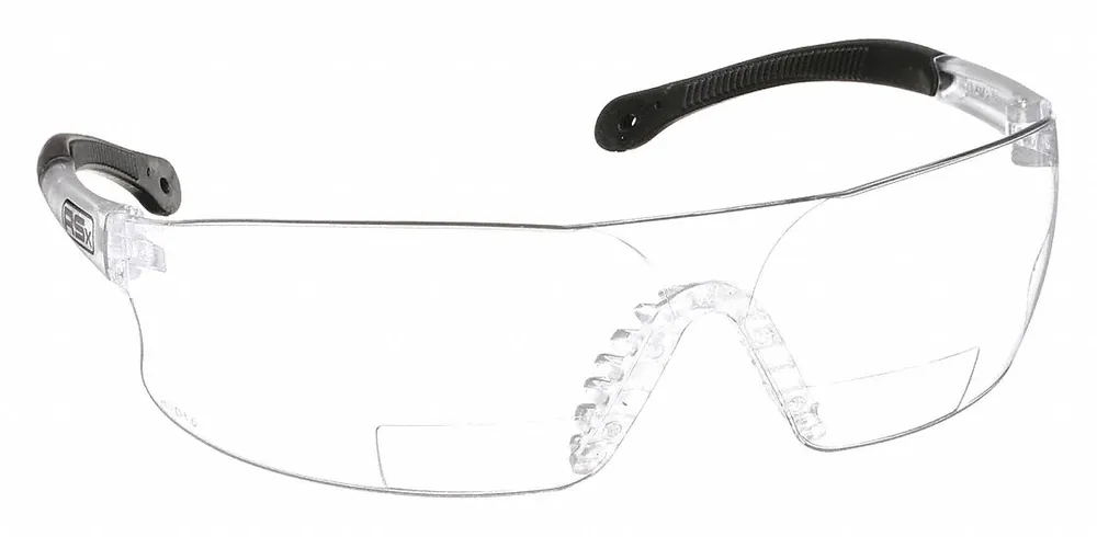 Radians RSB-115 Reader Safety Glasses, Clear Lens, Wraparound, +1.50 Diopter, Scratch-Resistant, Rad-Sequel RSx