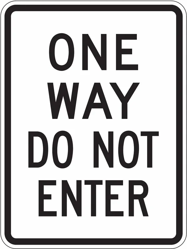 Lyle TR-011-18DA Traffic Sign One Way Do Not Enter 24x18 in Aluminum 0.08 in MUTCD R6-2A Diamond Grade
