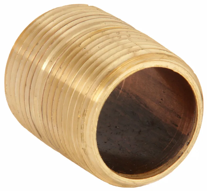 Approved Vendor 467-020 Pipe Nipple, Brass, 1 1/2 in Nominal Pipe Size, 2 in Overall Lg, Threaded on Both Ends, Schedule 40