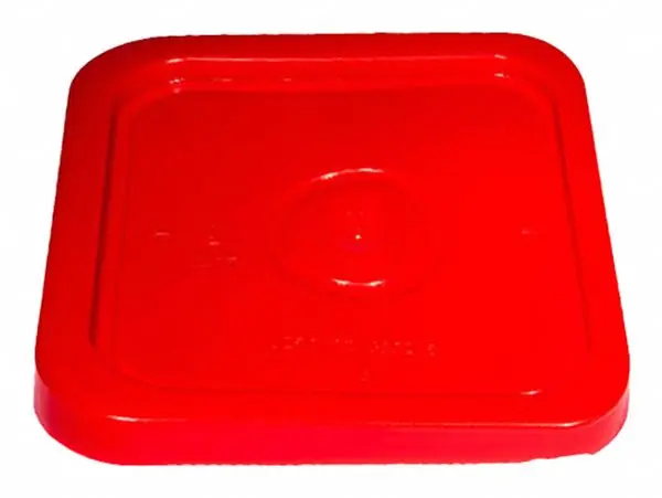 Approved Vendor SQ2140R-L Pail Lid, Snap-On, Red, Plastic, FDA Compliant, 10 3/8 in L x 10 3/8 in W