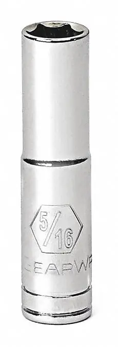 GearWrench 80224 1/4" Drive 12-Point Deep SAE Socket, 5/16"