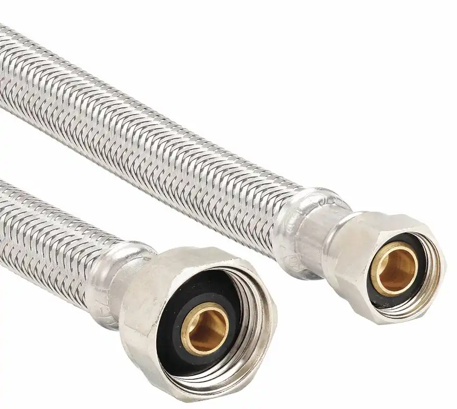 Approved Vendor 48004 Supply Line, 1/4 in Hose ID, 16 in, 125 psi, PVC, 304 SS, 3/8 in Compression x 1/2 in FIP