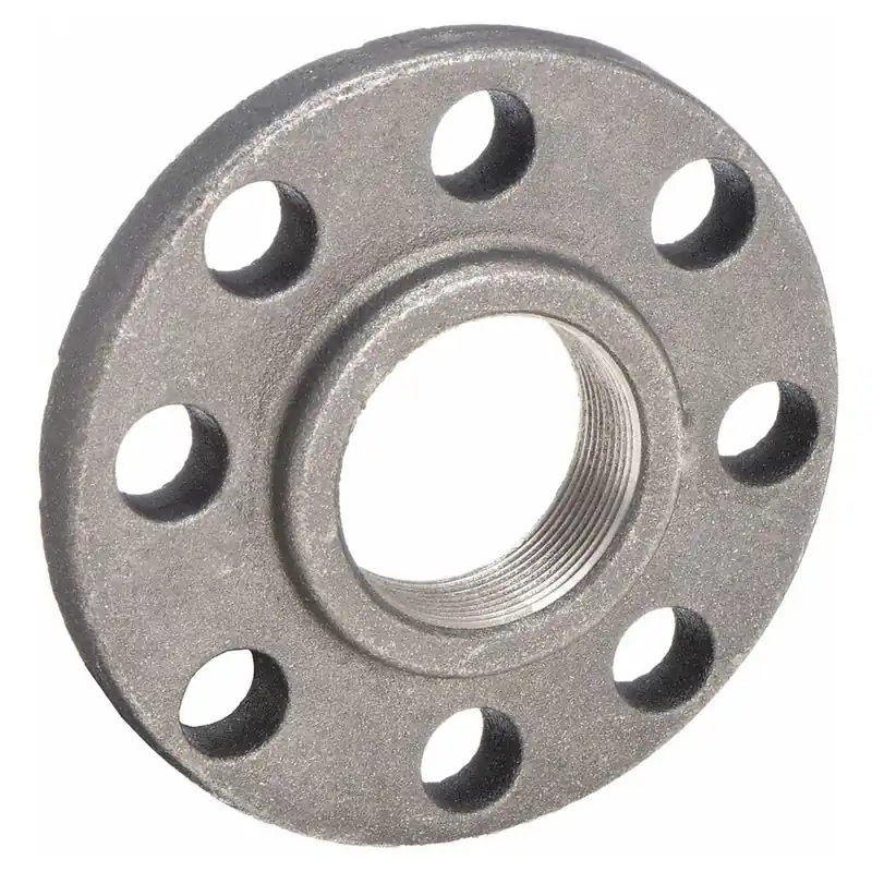 Anvil 0308003607 Metal Pipe Flange, 4 in, Female NPT Threaded, Cast Iron, Flat Flange, Class 125, Black