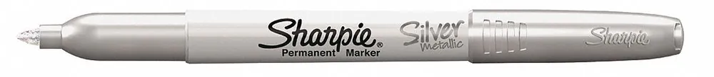 Sharpie 39100 Metallic Permanent Marker, Silver, Fine Tip, Capped, 12 PK
