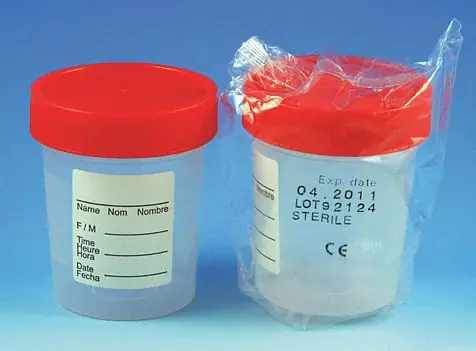 Globe Scientific 5912 Sterile Collection Cup, 4 fl oz, 118 mL, Polypropylene, Wide Mouth, Red Cap, PK100