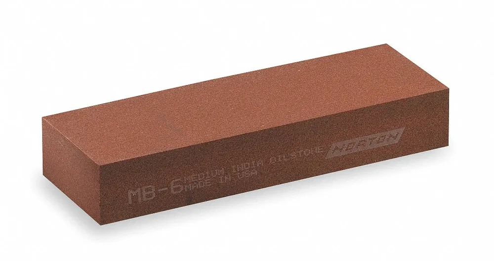 Norton 61463685970 Single Grit Benchstone, 11-1/2 in L x 2-1/2 in W x 1/2 in H, Aluminum Oxide, Fine, Brown/Orange