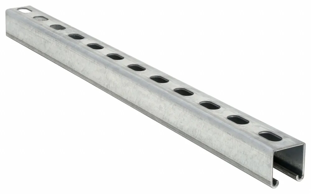 Approved Vendor FS-200SS PG 120.00 Superstrut Slotted Strut Channel, 1-5/8 in x 1-5/8 in x 10 ft, Steel, Pre-Galvanized, 12 ga, 330 lb Load Capacity