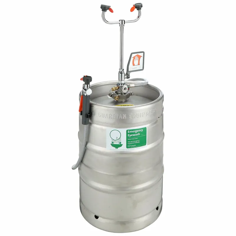 Guardian G1562 Pressurized Portable Eyewash, 15 gal Stainless Steel Tank, Yellow, Eyes & Face