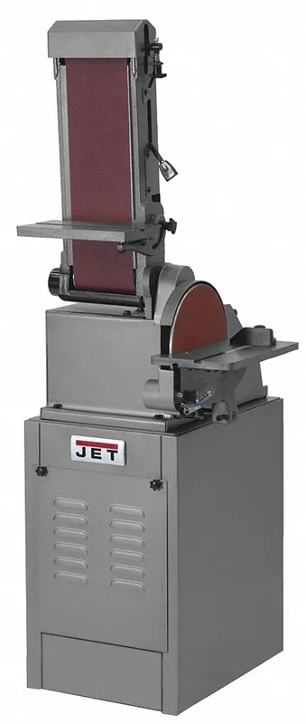 Jet J-4201K Belt and Disc Sander, For Metal, 115V, Single-Phase, 1 hp, 6 in x 48 in Belt, 10 in Disc, 45° Tilt