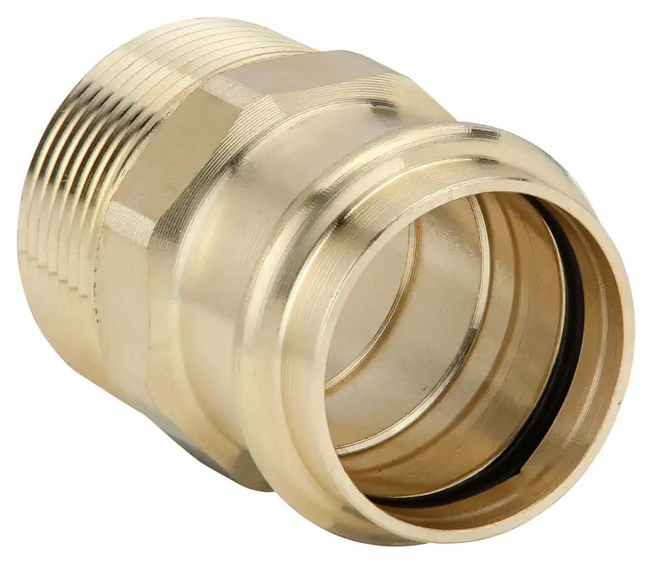 Viega Propress 79260 Crimp Adapter Fitting, Straight, 1-1/4 in CTS x 1-1/4 in MNPT, Bronze, EPDM, Press-fit, 200 psi