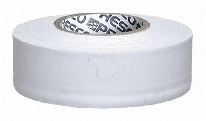 Approved Vendor TXW-200 Flagging Tape, White, No Legend, 1-3/16 in W x 300 ft L, 2 mil Vinyl, UV Resistant