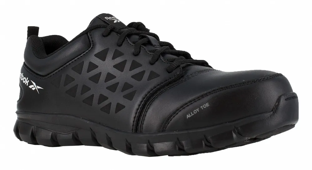 Reebok RB4047 Men‘s Athletic Shoe, Alloy Toe, Leather Upper, Rubber Outsole, Lace Up, Black, Size 10-1/2 M