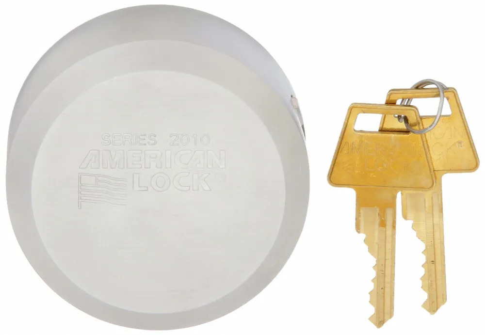 American Lock A2010KAW7000WWG Padlock, Hidden Shackle, Steel, Boron Alloy Shackle, Chrome-Plated, Silver, Keyed Alike