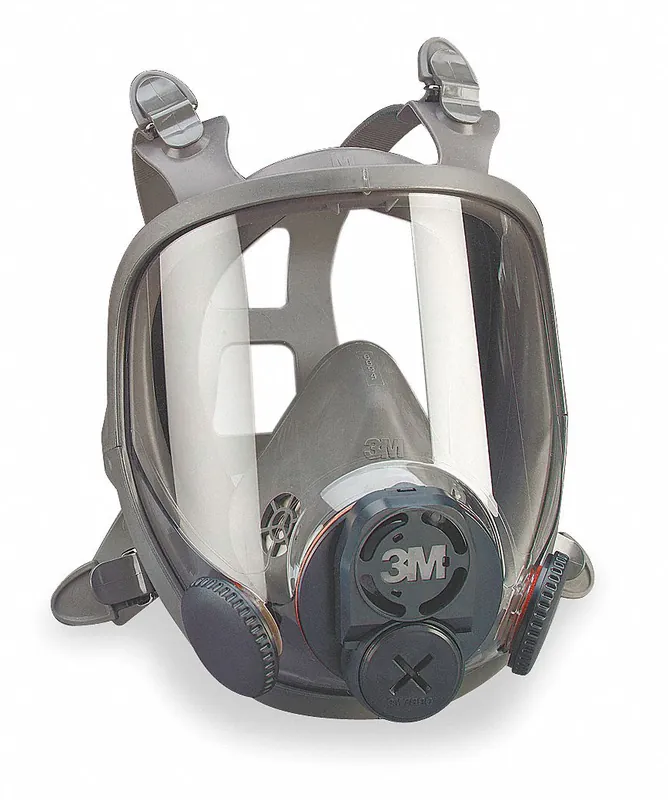 3M 6800DIN Full Face Respirator, Silicone/Thermoplastic Elastomer, Bayonet, M Mask Size, Advantage 6000