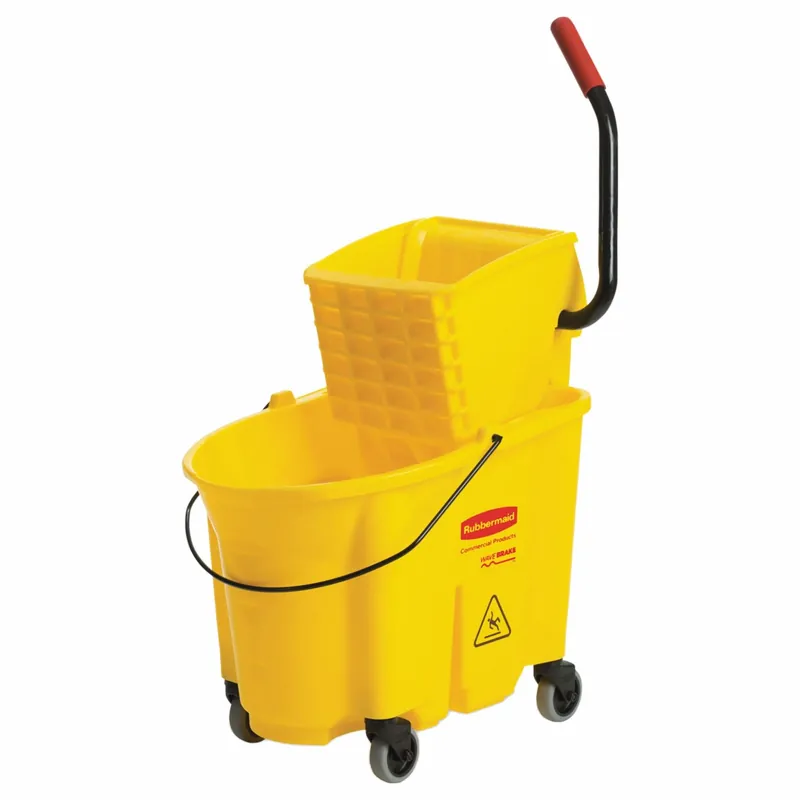 Ability One 7920-01-343-3776 Mop Bucket and Wringer, Side Press, 8 3/4 gal, Yellow