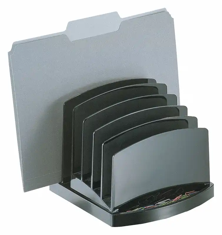 Officemate 22222 Incline Sorter, 6 Compartments, Black, Plastic, 7-1/2 x 7-1/2 x 6-3/8 in