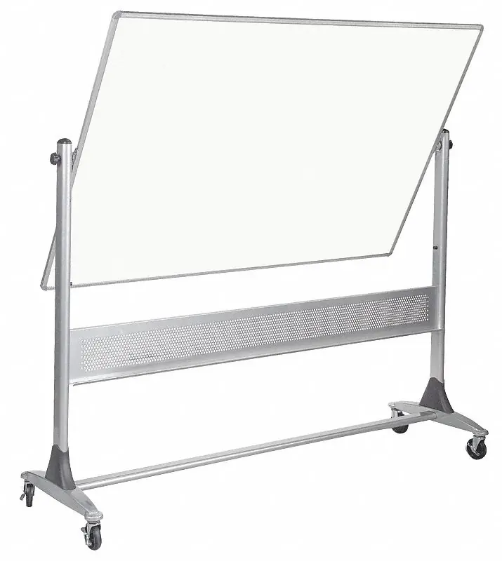 Balt 669RG-DD Reversible Mobile Dry Erase Board, 48 x 72 in, Porcelain, Aluminum Frame, White