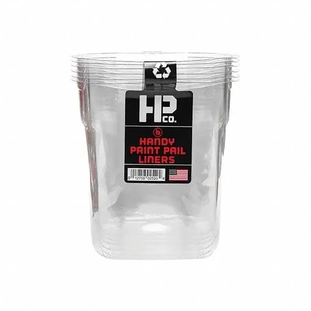 Handy Paint Products 2520-CT Plastic Paint Bucket Liner, 1 qt, Clear, 6 PK