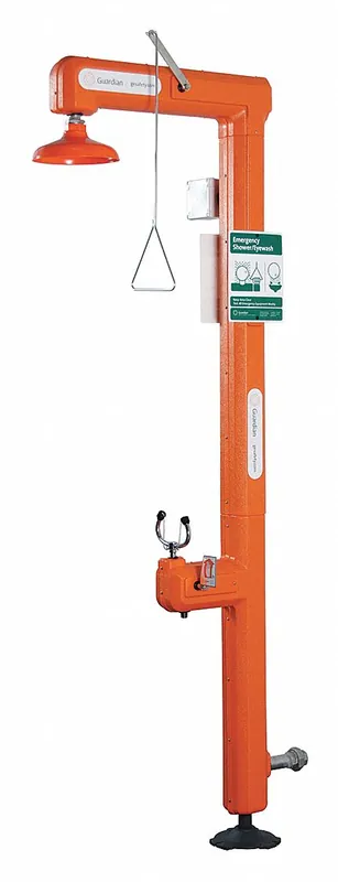 Guardian Equipment GFR3110 Safety Shower with Eyewash, Floor Mount, Hazardous Location Class I/Division 2, Freeze-Resistant
