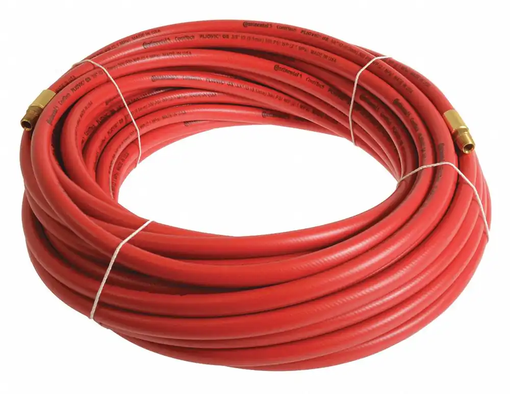 Continental PLR03830-50-13 Air Hose, 3/8 in ID, 50 ft, Red, 300 psi, PVC, Coupled Assembly