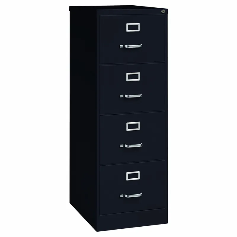 Hirsh 17549 Vertical File Cabinet, 4 Drawer, Legal, Black, Steel, 18 W x 25 D x 52 H in, Locking
