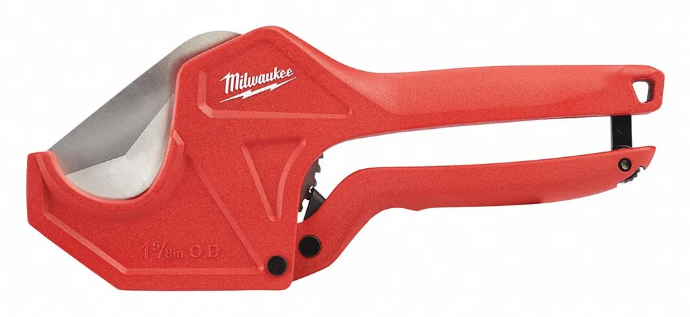 Milwaukee 48-22-4210 Ratcheting Pipe Cutter, 1/8 in to 1-5/8 in OD, ABS/CPVC/PEX/PVC/Rubber, Ergonomic Handle