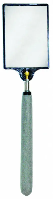 Mag-Mate 318 Telescoping Inspection Mirror, 3-1/2 x 2-1/2 in Rectangular Glass, 7-1/4 to 37 in Length, Foam Handle, 360° Swivel