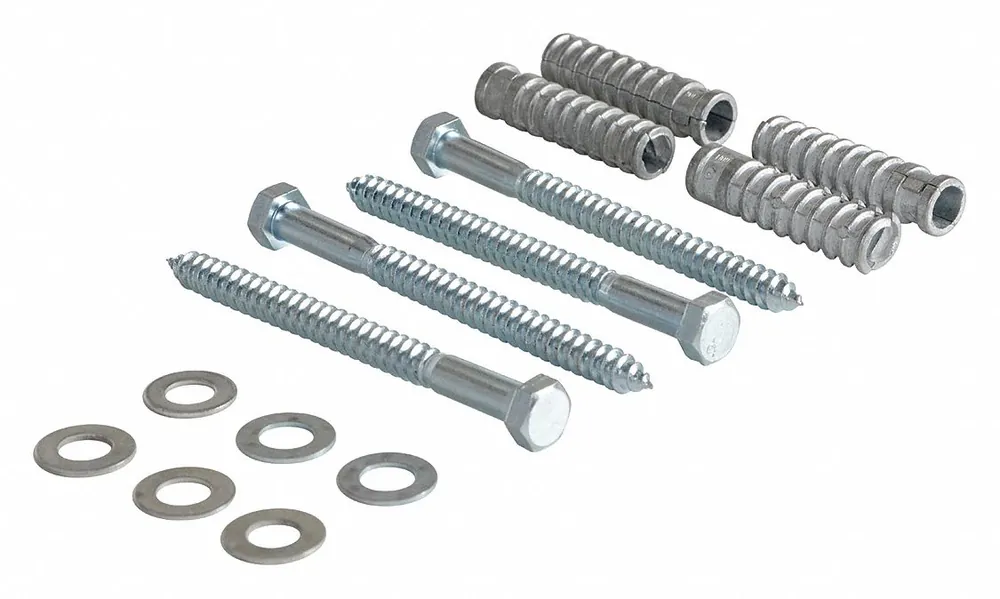 Approved Vendor CS-33-KIT-4 Concrete Installation Kit, Steel, 6-3/8 in H, for Parking Curb Stops, Silver