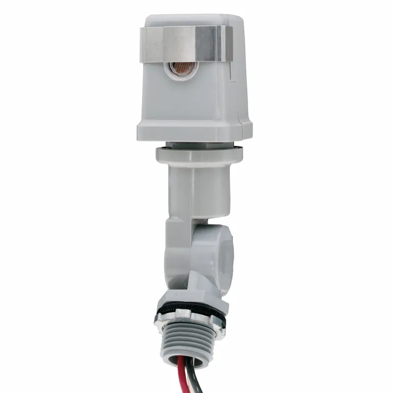 Intermatic K4223C Photocontrol, Thread Stem 1/2 in Mounting, SPST, 208-277V AC, 4150 W Max, Fluorescent/HID/Incandescent, Gray