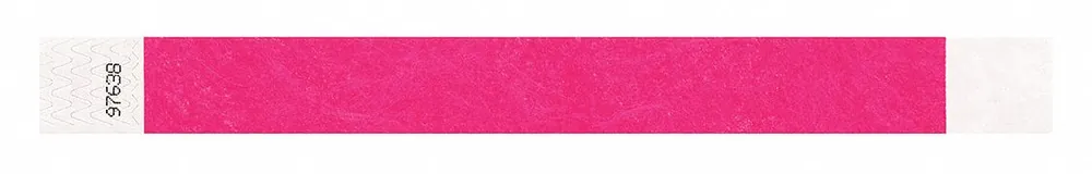 Identiplus T2-07 ID Wristband, Tyvek, 1 in W x 10 in L, Pink, Adhesive, Blank, 500 PK