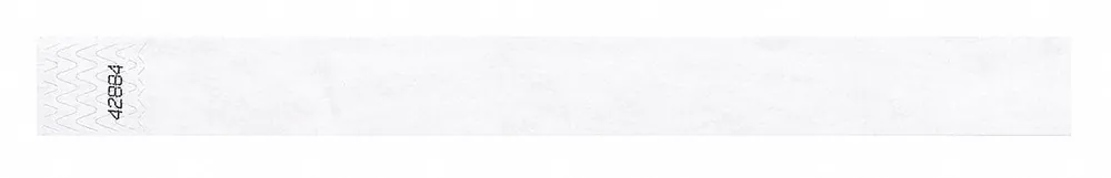 Identiplus T2-09 ID Wristband, Tyvek, 1 in W x 10 in L, White, Adhesive, Blank, 500 PK