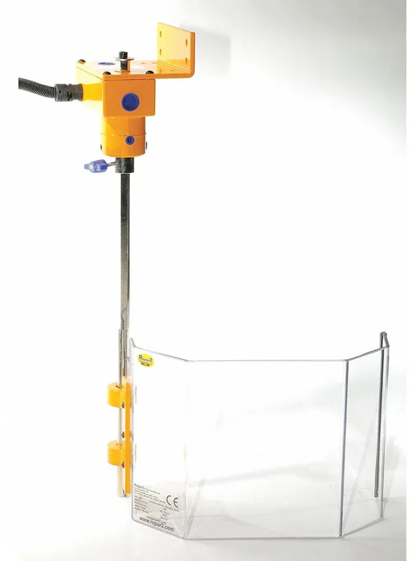 Repar TR-3A-200-CM Drill Press Machine Guard, 3-Sided, 7 in W x 22-1/4 in H Guard, Adjustable Arm, Safety Interlock Switch, Aluminum/Polycarbonate
