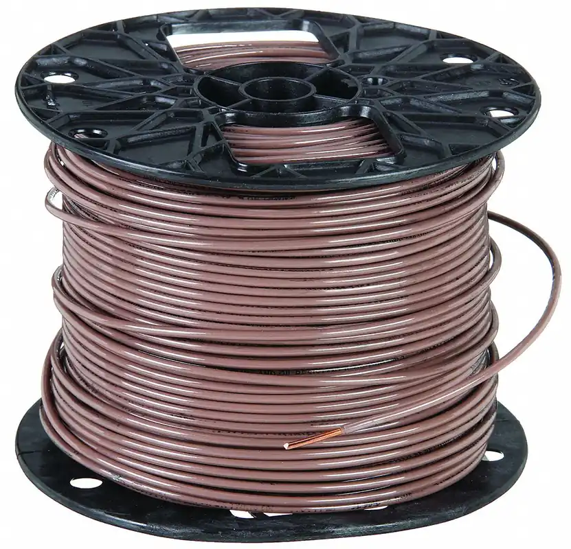 Southwire 11594901 THHN Building Wire, Copper, 12 AWG, Solid, Brown, 500 ft Spool, 600 V, Nylon/PVC Insulation, 1 Conductor