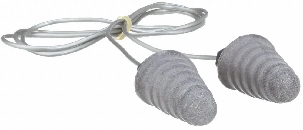 3M P1301 E-A-R Skull Screws Ear Plugs, Corded Cone, 32 dB NRR, Foam, Reusable, Gray, M Size, PK 120