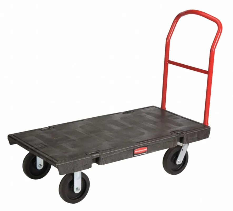 Rubbermaid Commercial FG440300BLA Platform Truck, 1,000 lb, 36 x 24 in, Plastic Deck, Black