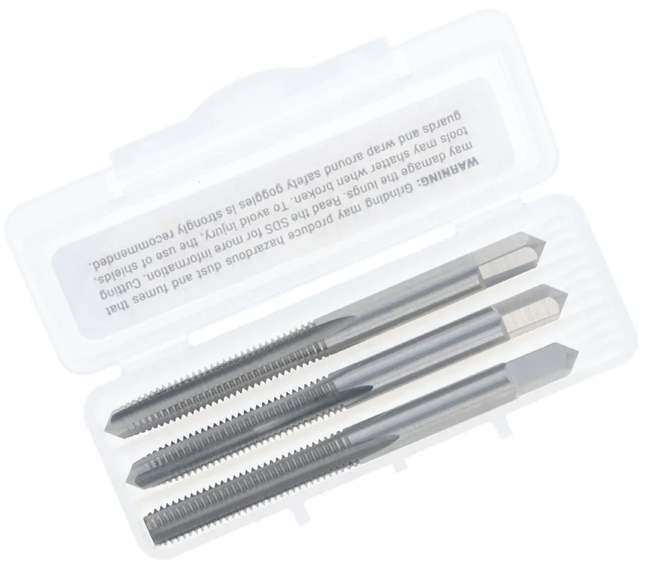 Cleveland C54377 Hand Tap Kit, M5 x 0.8 Metric, 3-Piece (Bottoming/Plug/Taper), HSS, Uncoated, 4-Flute