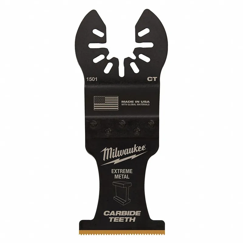Milwaukee 49-25-1503 OPEN-LOK Oscillating Multi-Tool Blade, 1-3/8 in, Bi-Metal Carbide, Straight Cut, Metal-Cutting, 3 PK