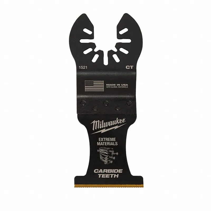 Milwaukee 49-25-1525 OPEN-LOK Oscillating Multi-Tool Blade, 1-3/8 in, Bi-Metal Carbide, Multi-Material, 5 PK