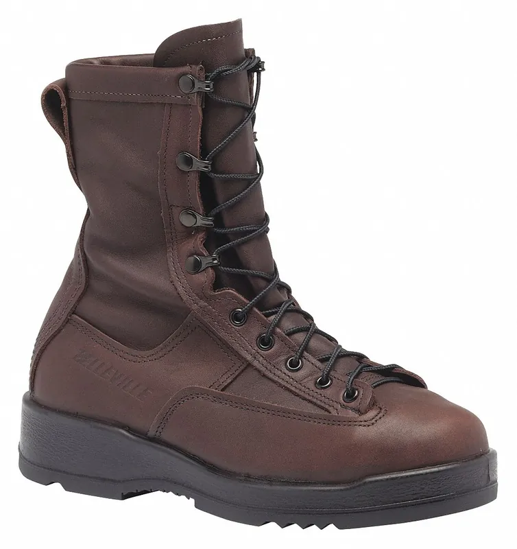 Belleville 330 ST Military/Tactical Boot, Men‘s Size 6-1/2 R, Aviator Brown Leather, 8 in, Wet Weather Flight