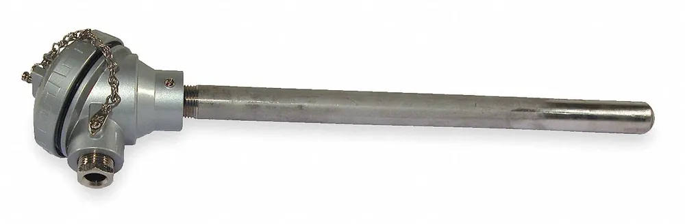 Tempco TCS00016 Heavy Duty Thermocouple, Type K, 32 to 2300 F, 18 in Probe Length, 0.84 in Probe Dia, Inconel Sheath, 1/2 in MNPT