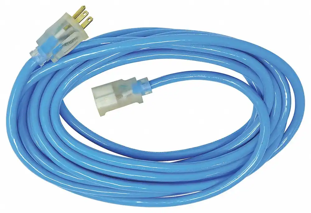 Southwire 2437 SJTW Extension Cord, 12 AWG, 12/3, 25 ft, Outdoor, Blue, 5-15P/5-15R, 15A