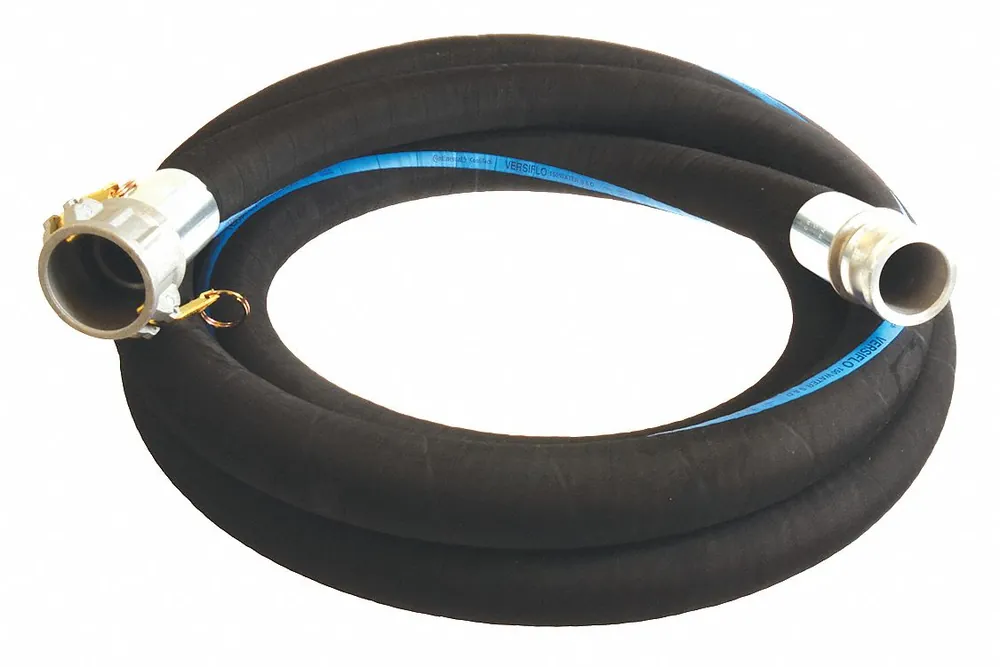 Continental KV4YLP1 Water Suction and Discharge Hose, 4 in Hose Inside Dia., 150 psi, Black, 4 in x 4 in Fitting Size