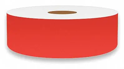 VnM Signmaker FLUON-3254 Continuous Label Stock, 1 in x 75 ft, Vinyl, Fluorescent Orange, Glow-in-the-Dark, Indoor, Thermal Transfer
